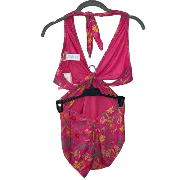 Kate Spade New York Women's Knot-Front Halter One-Piece Swimsuit pink XL - Picture 6 of 9